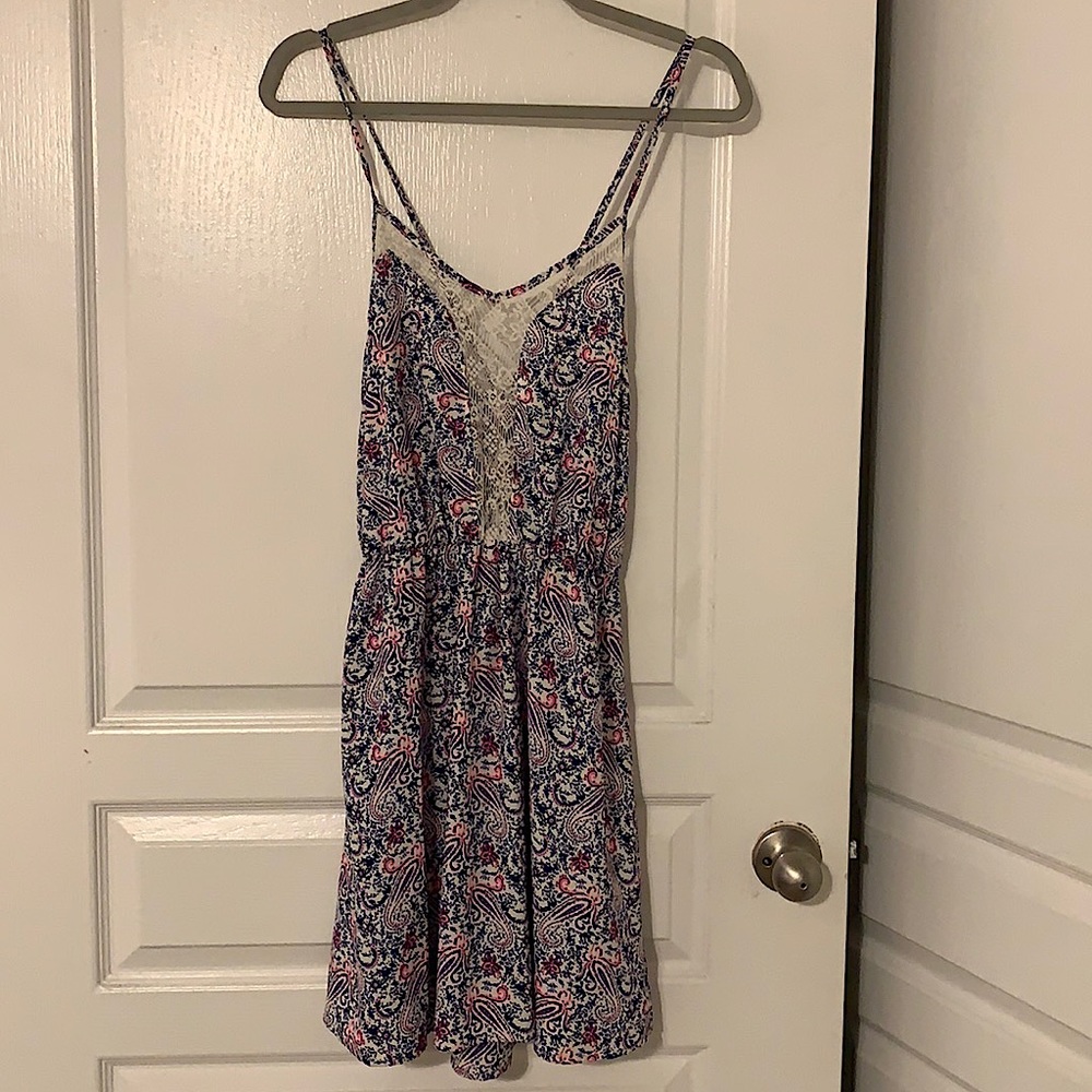 Pink & Blue Dress with Lace